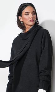 Kit Soft Crew Neck Sweater W/ Removable Scarf