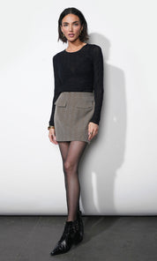 Freya Sheer Textured Mesh Long Sleeve Top
