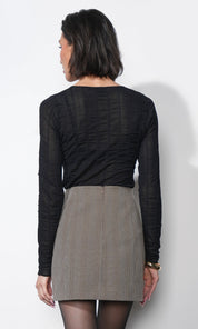 Freya Sheer Textured Mesh Long Sleeve Top
