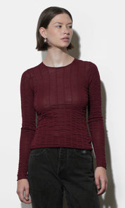 Freya Sheer Textured Mesh Long Sleeve Top