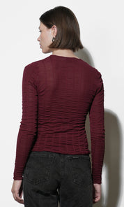 Freya Sheer Textured Mesh Long Sleeve Top