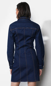 Calista Button Up Denim Mini Shirt Dress