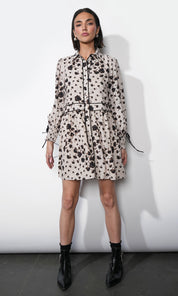 Elsa Button Down Mini Dress w/ Piping
