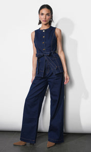 Luna Wide Leg Denim Trousers
