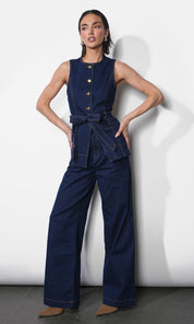 Luna Wide Leg Denim Trousers