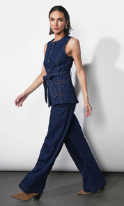 Luna Wide Leg Denim Trousers
