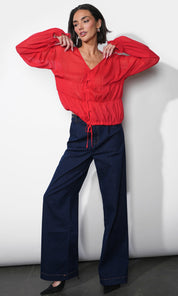 Lainey Flowy Button Front Blouse
