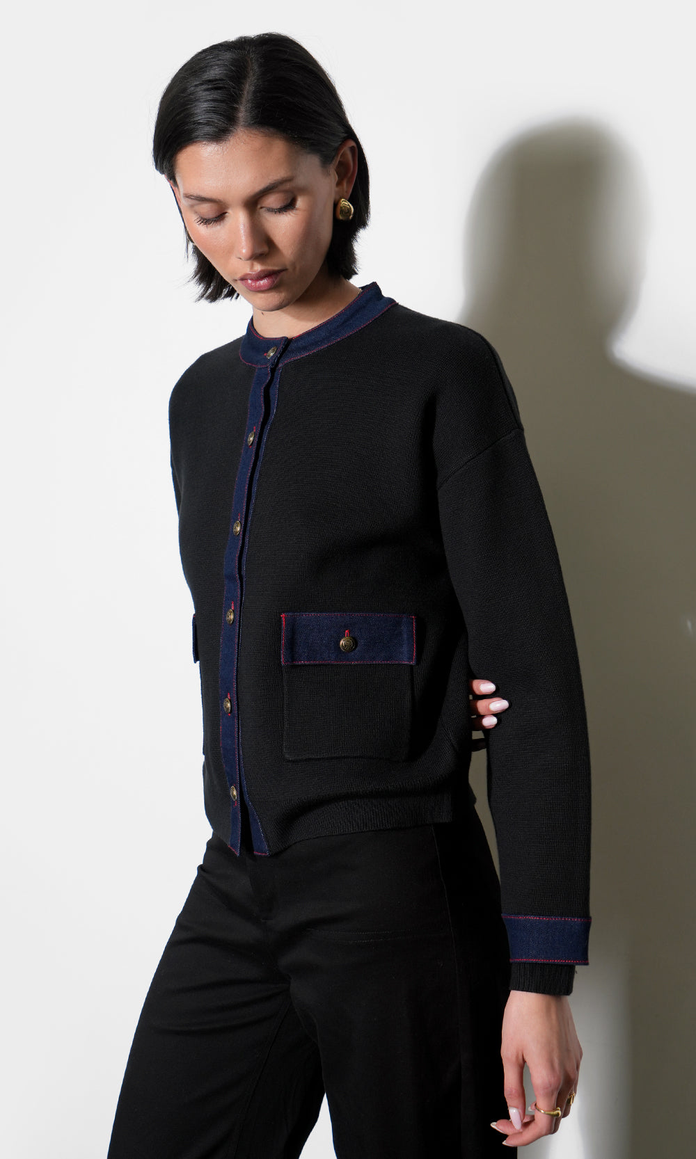 Lila Denim Detail Jacket