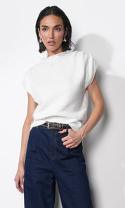 Arieta Sleeveless Funnel Knit Top