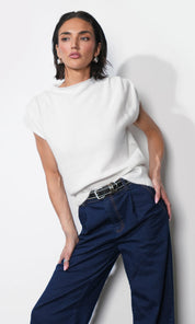 Arieta Sleeveless Funnel Knit Top