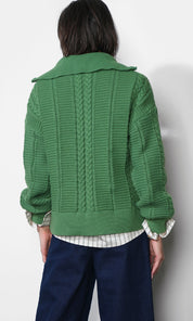 Mila Half Zip Up Cable Knit Sweater