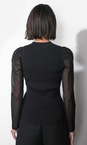 Honey Sheer Sleeve Sweater Top