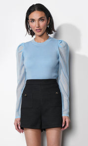 Honey Sheer Sleeve Sweater Top