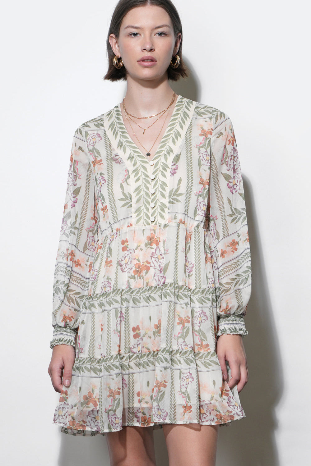 Alexis Deep V Tiered Pullover Dress