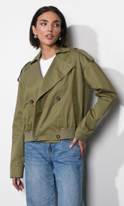Riley Short Trench w/ Rib Band
