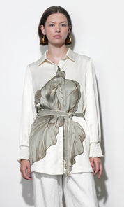 Jordan Belted Tunic w/ Smocked Sleeve