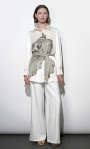 Jordan Belted Tunic w/ Smocked Sleeve