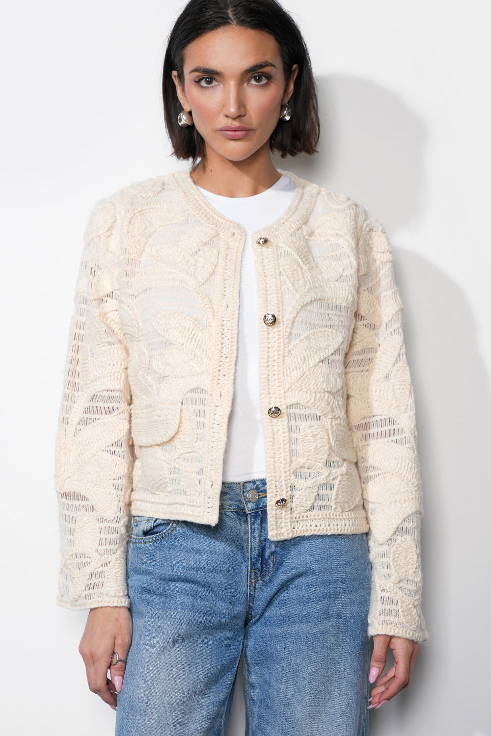 Sutton Open Crochet Cardigan