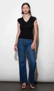 Natalie Deep V-neck Knit Top