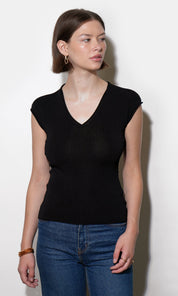 Natalie Deep V-neck Knit Top