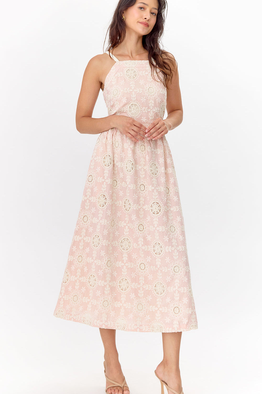 Audrey Cotton Eyelet Midi Dress