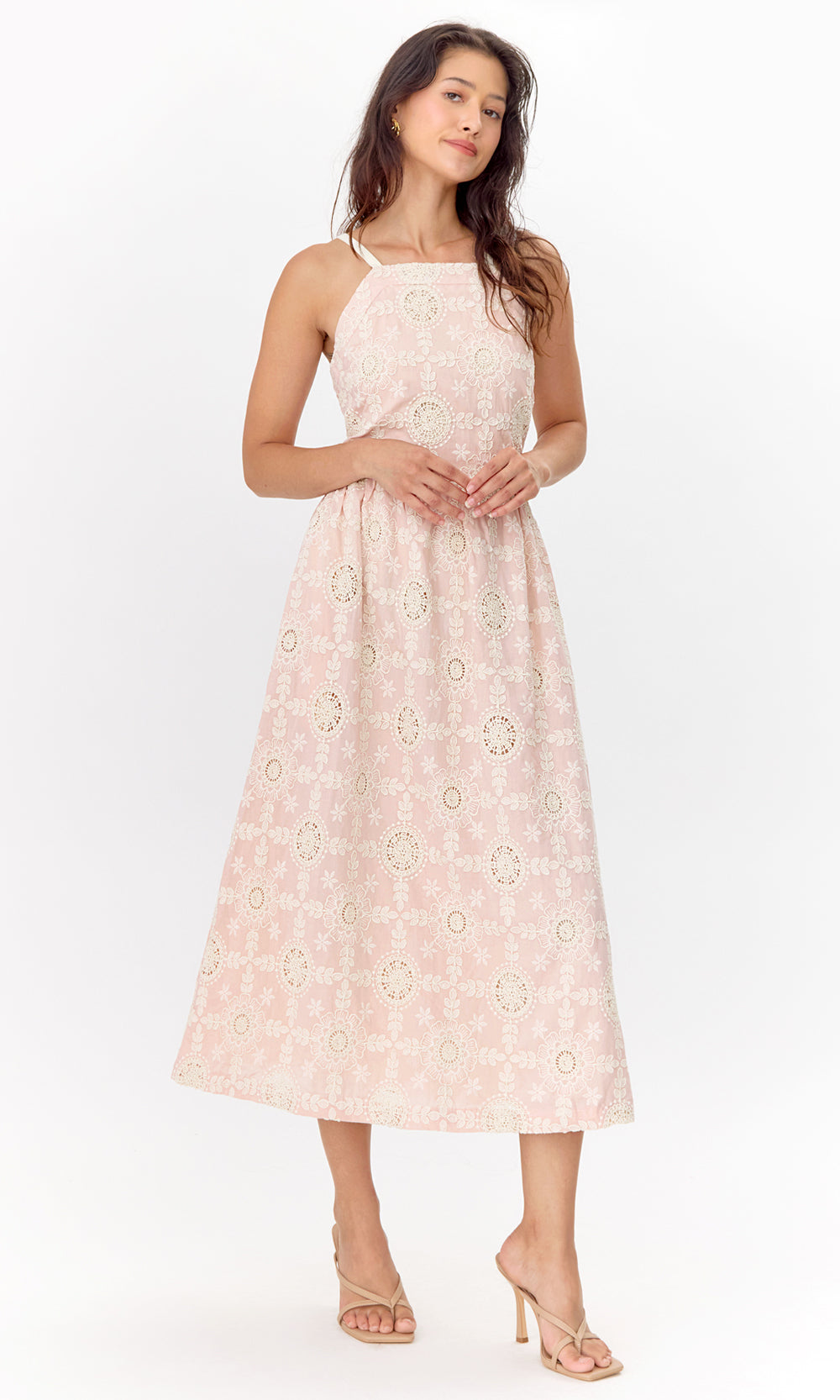 Audrey Cotton Eyelet Midi Dress