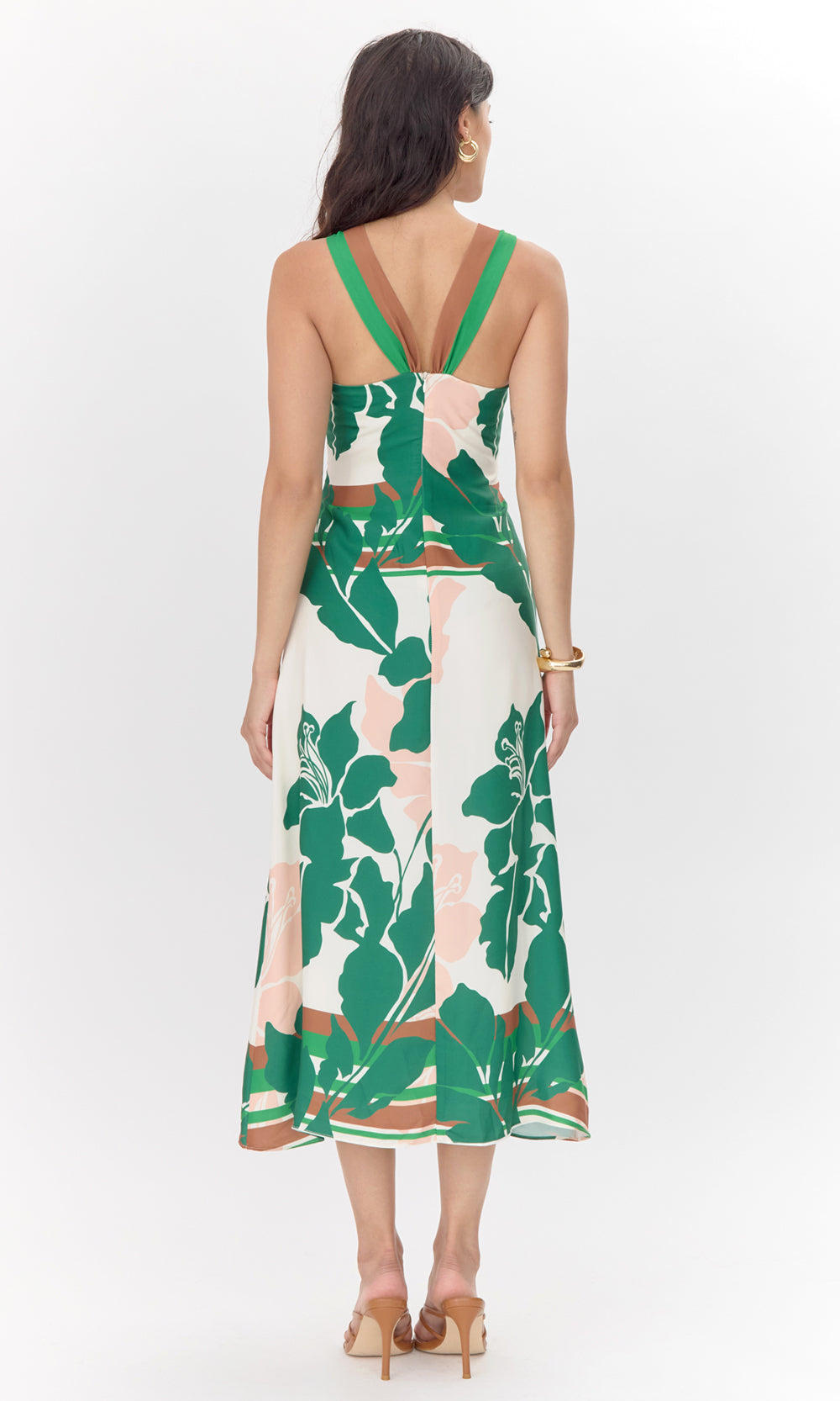Lyra Border Halter Midi Dress