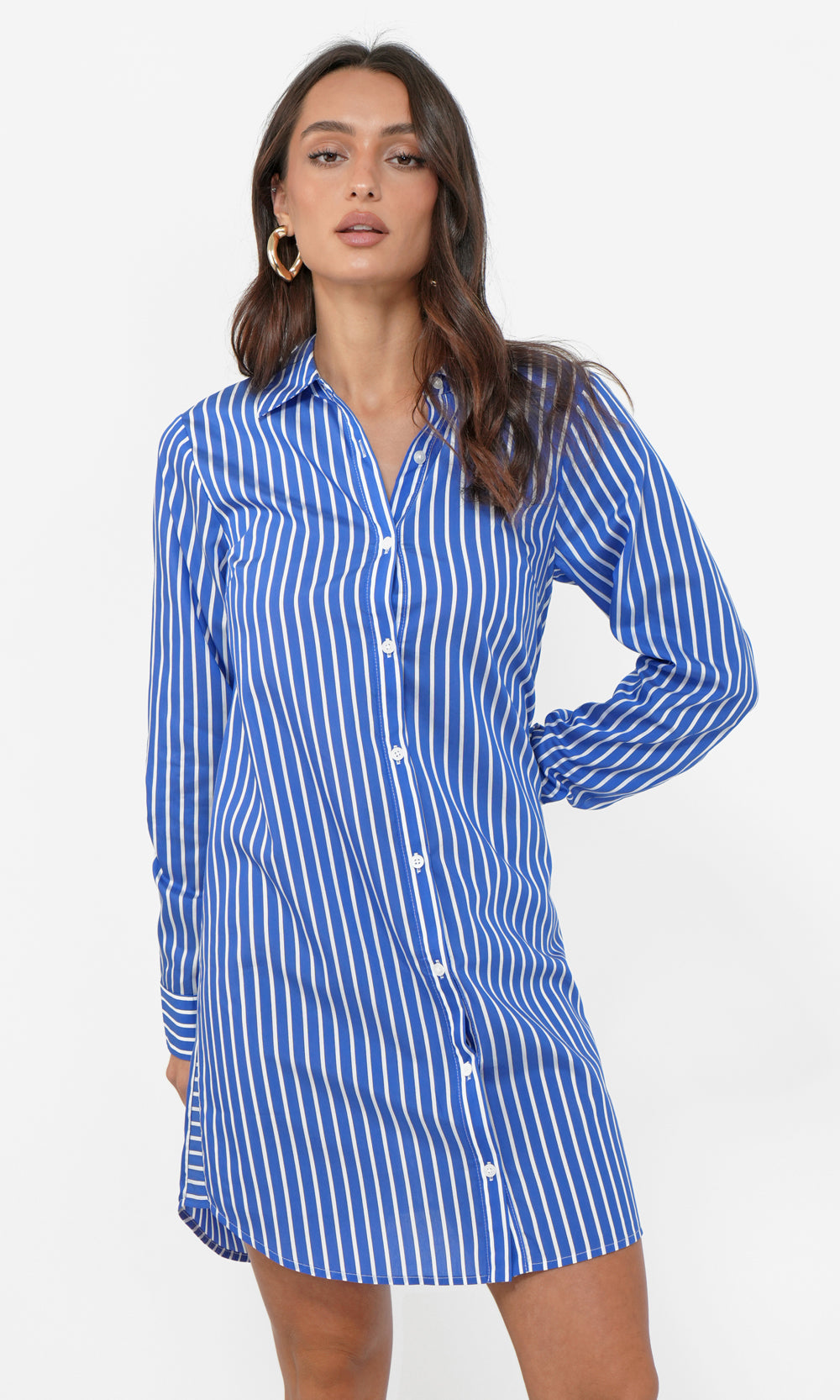 Nanda Bold Stripe Tunic Shirtdress