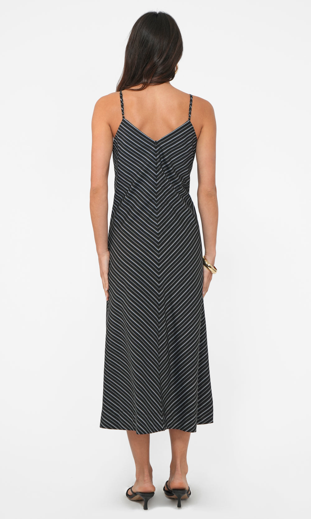 Amanda V-Neck Stripe Midi Dress