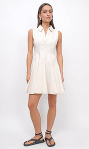Sydney Topstitch Flare Mini Dress