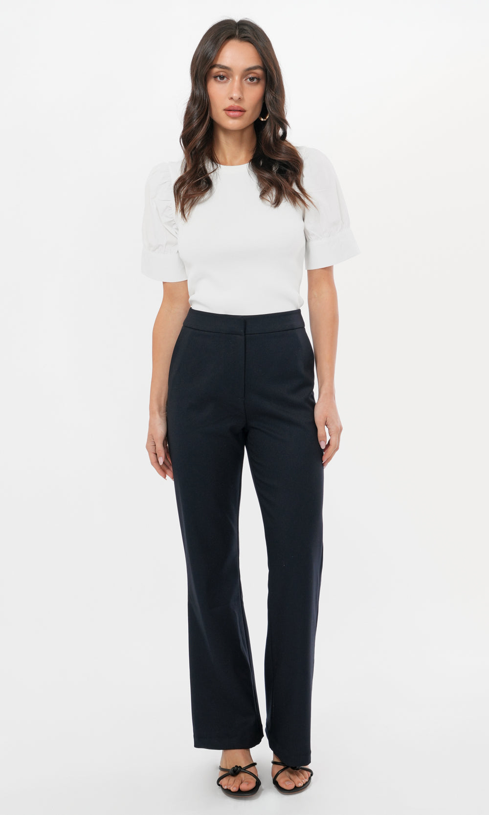 Charlie Mixed Media Knit Poplin Top - Burlington