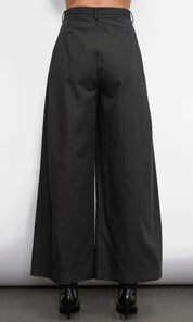 Hera Wide Leg Black Palazzo Twill Pants