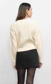 Finley Long Sleeve Pull Over Cable Knit Sweater