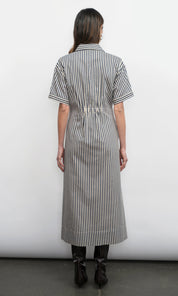Vanisa Stripe Midi Shirt Dress