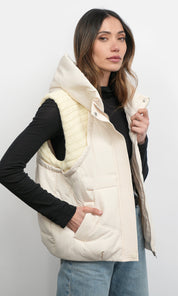 Douglas Ribbed Puffer Hooded Vest