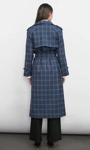 Glenn Oversized Plaid Trench Coat