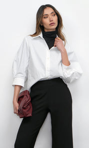 Thea Oversized Lantern Sleeve Button Down Shirt
