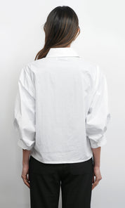 Thea Oversized Lantern Sleeve Button Down Shirt