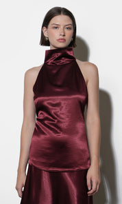 Addison Cowl Funnel Neck Halter Top
