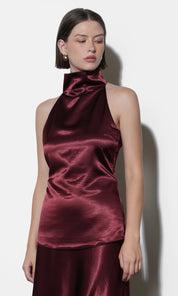 Addison Cowl Funnel Neck Halter Top