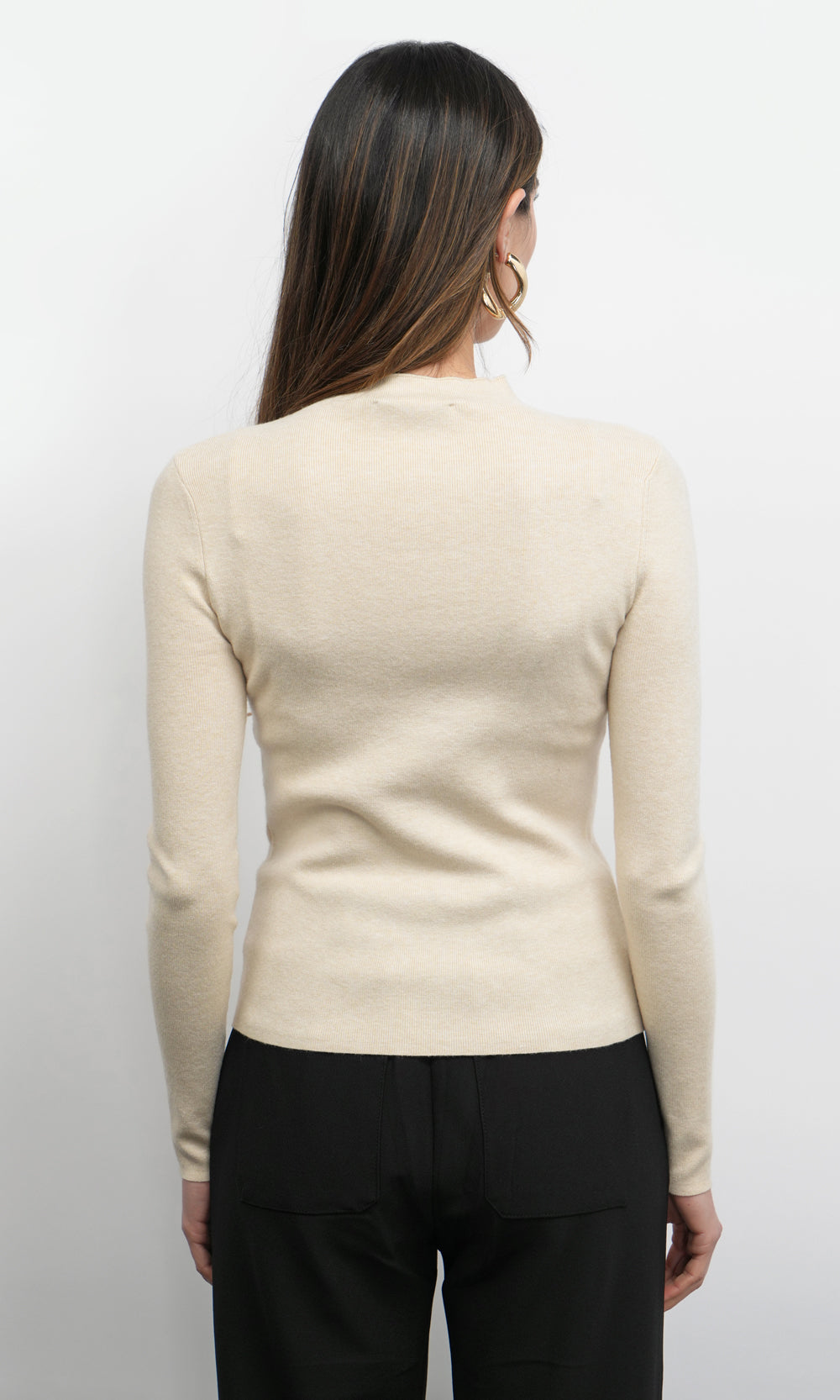 Bellamy Exposed Stitch Mock Neck Top