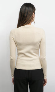 Bellamy Exposed Stitch Mock Neck Top