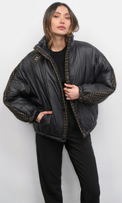 Beryl Mixed Media Quilted Puffer