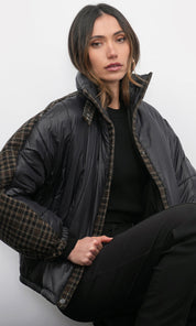 Beryl Mixed Media Quilted Puffer