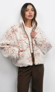 Jimi Embroidered Sherpa Bomber Jacket
