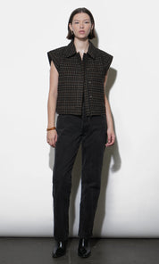 Londyn Plaid Zip Up Vest
