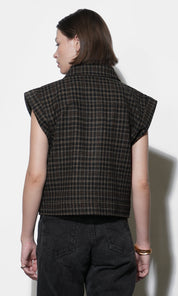 Londyn Plaid Zip Up Vest
