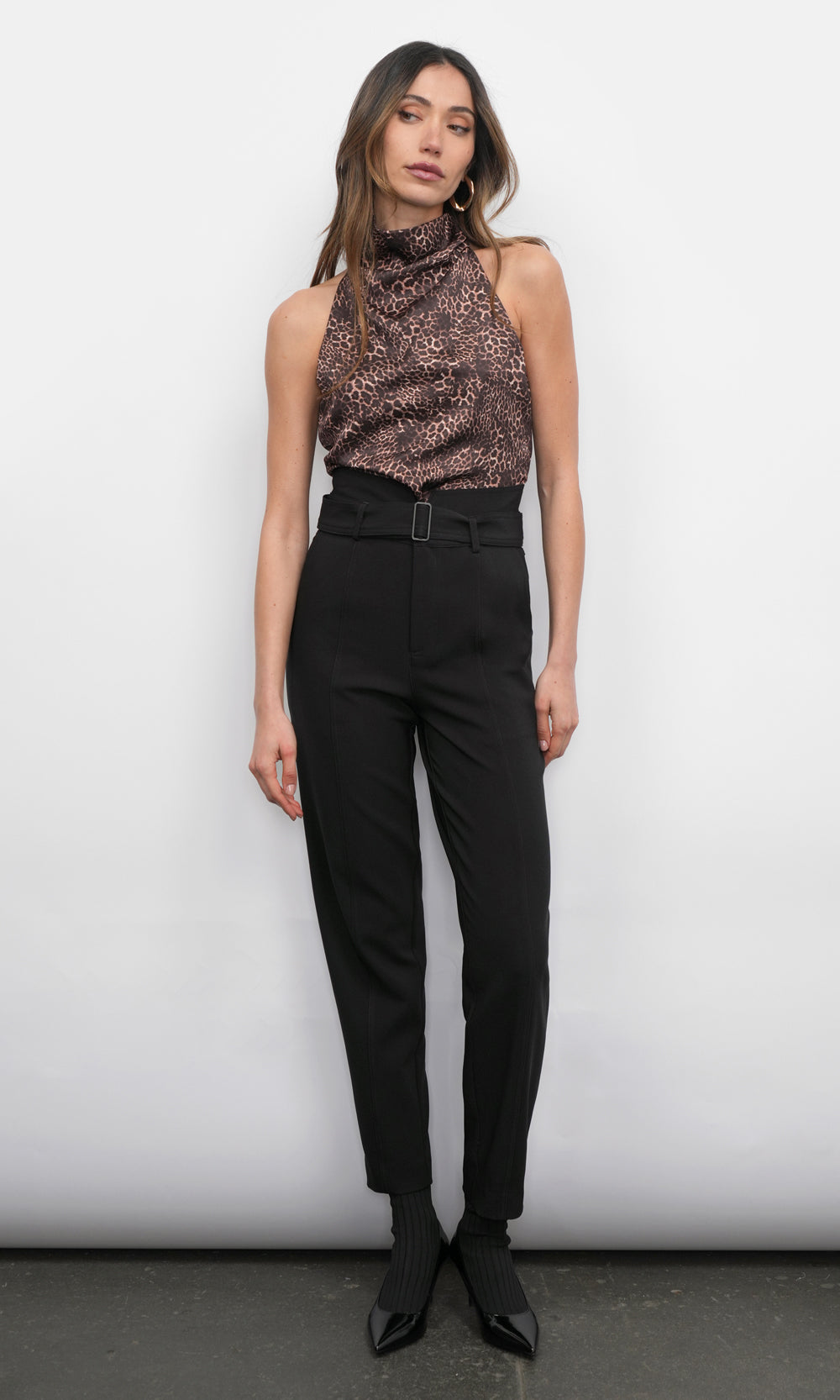 Sheila Cowl Funnel Neck Halter Top