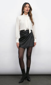 Grace Wrap Vegan Leather Skort