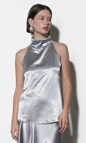Addison Cowl Funnel Neck Halter Top